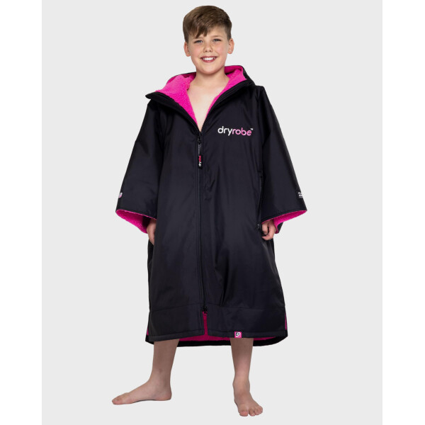 DRYROBE Advance Short Sleeve KIDS Schwarz Pink 5-9
