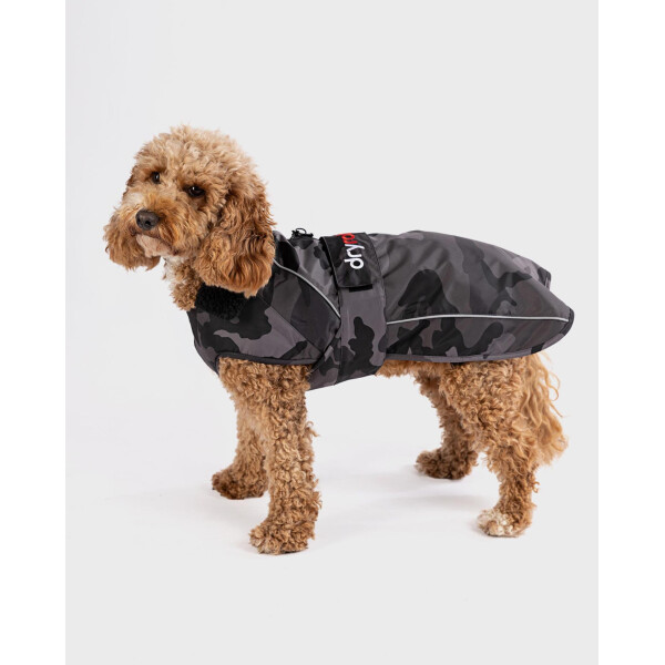 DRYROBE Dog Coat Hundemantel Schwarz Camo XS