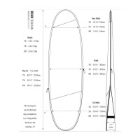 ROAM Boardbag Surfboard Tech Bag Funboard 7.6 PLUS